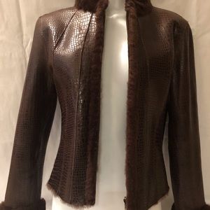 Leather Shearling Reversible Jacket Sz Small